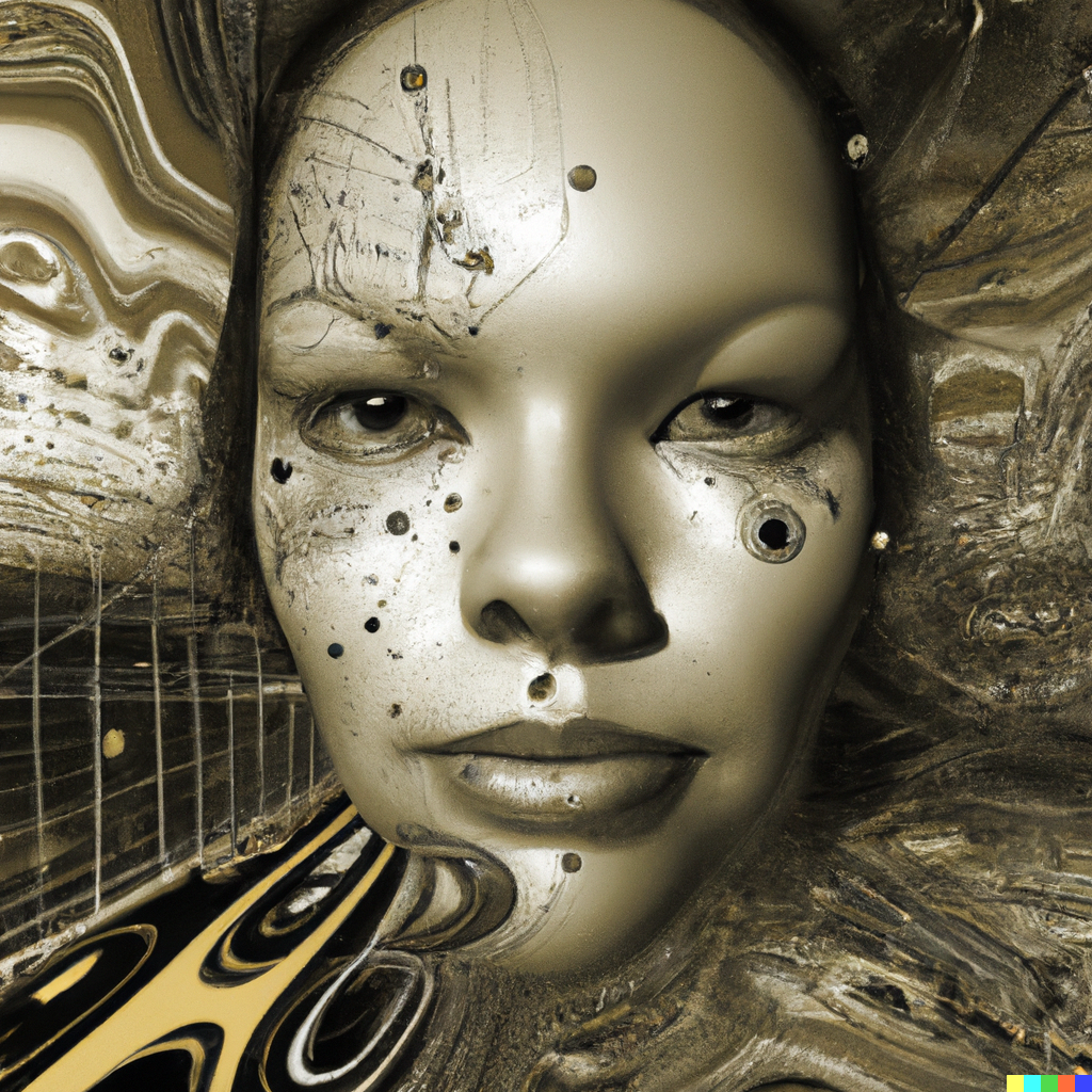 DALL·E 2022 08 06 01.46.29 mathematical concepts turning into fractal constellations of colorless rivulets of a detailed beautiful human female cyborg face in the style of stev